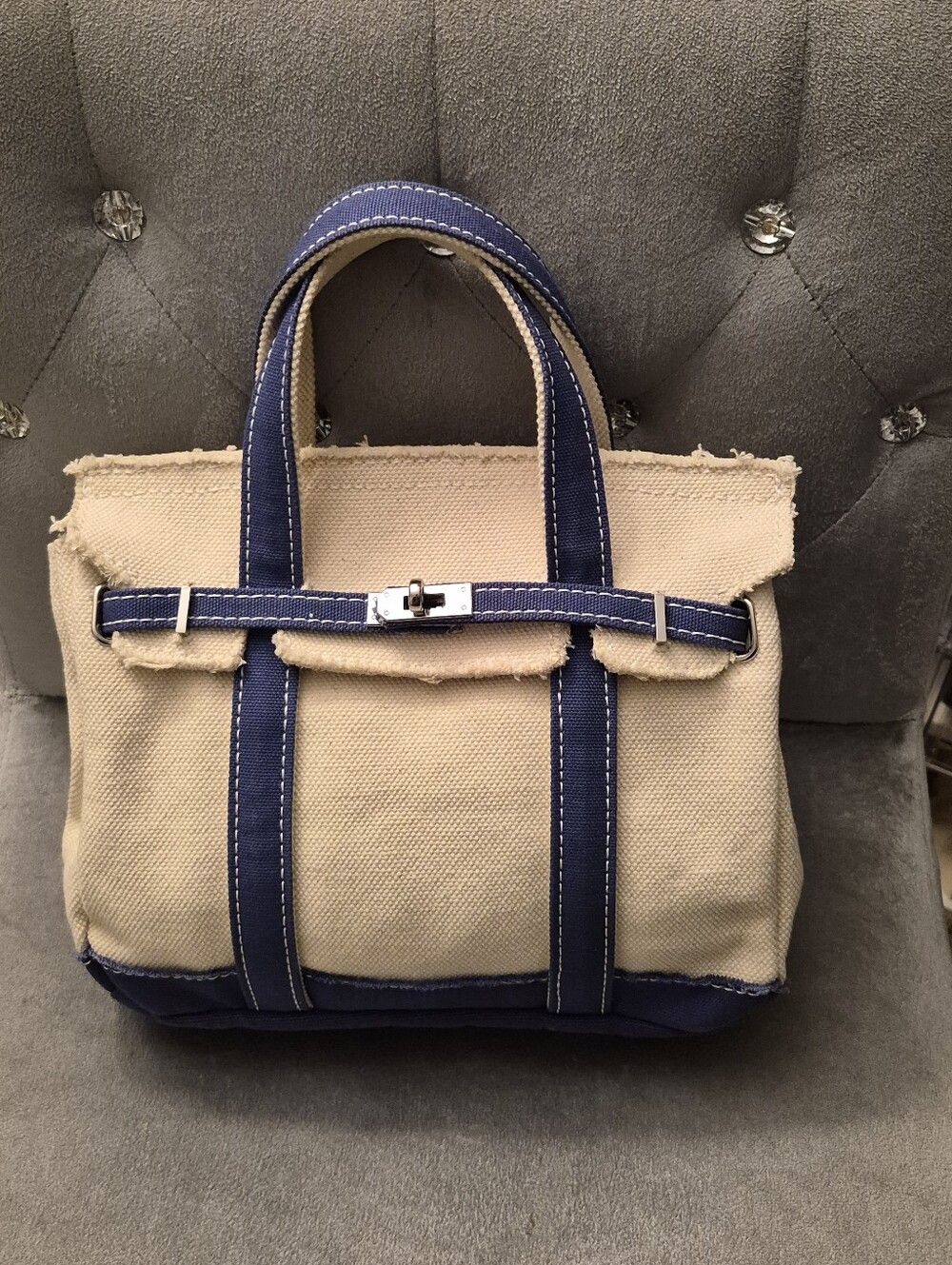 Sunwin Boatkin Canvas Tote Bag with Navy Trim